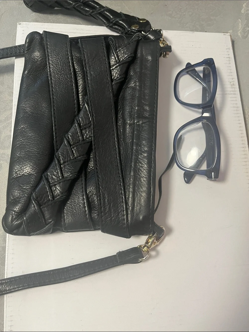 Elegant Black Leather Crossbody Bag